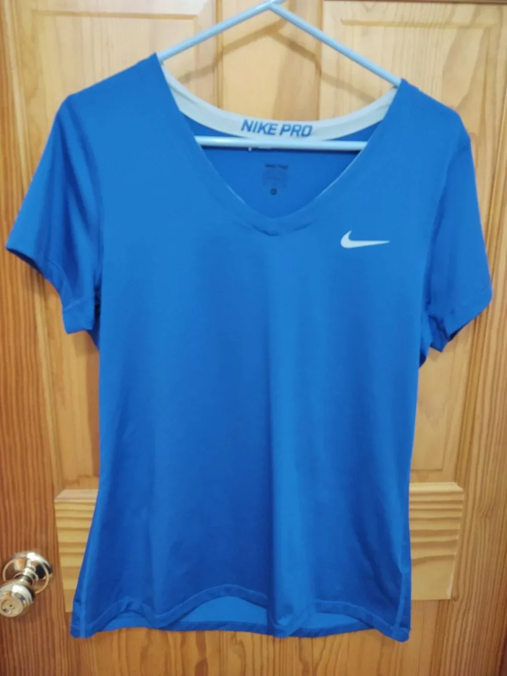 Nike Pro Compression Fitted V-Neck Training Top Purple/Blue Size XL